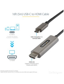 16FT USB C HDMI CABLE ADAPTER HDR10 USB-C CONVERTER CABLE CORD 