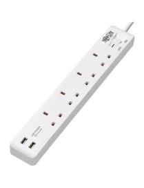 POWER STRIP 4-OUTLET BRITISH BS1363A 220-250V W/ USB CHARGING 