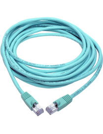 20FT CAT6A PATCH CABLE SNAGLESS SHIELDED STP 10G POE AQUA M/M 