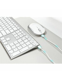 BLUETOOTH KEYBOARD AND MOUSE COMBO RECHARGEABLE ALUMINUM SILVER 